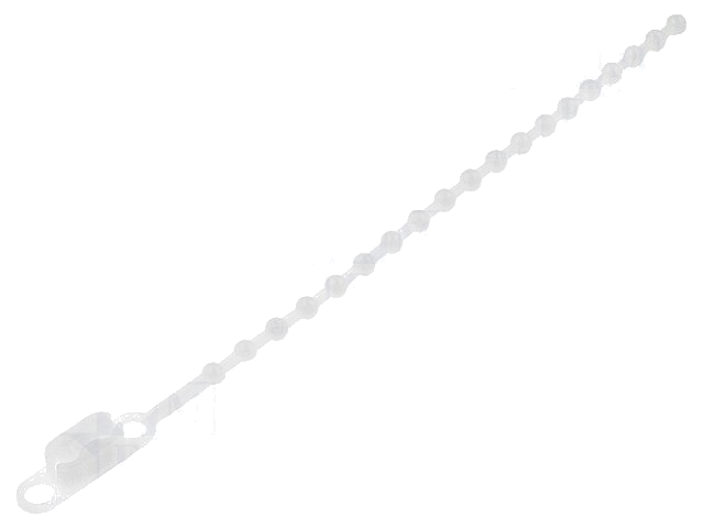 Kabelbinder; kralen,losmaakbaar; L: 167mm; polyamide; natuurlijk Kabelbinder; kralen,losmaakbaar; L: 167mm; polyamide; natuurlijk